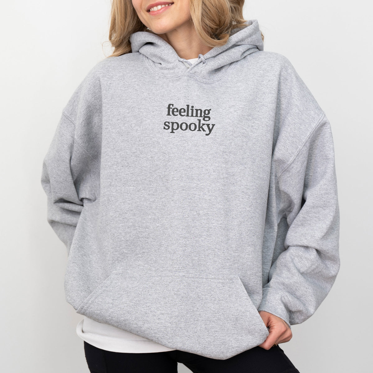 Embroidered Feeling Spooky - Women's Graphic Hoodie
