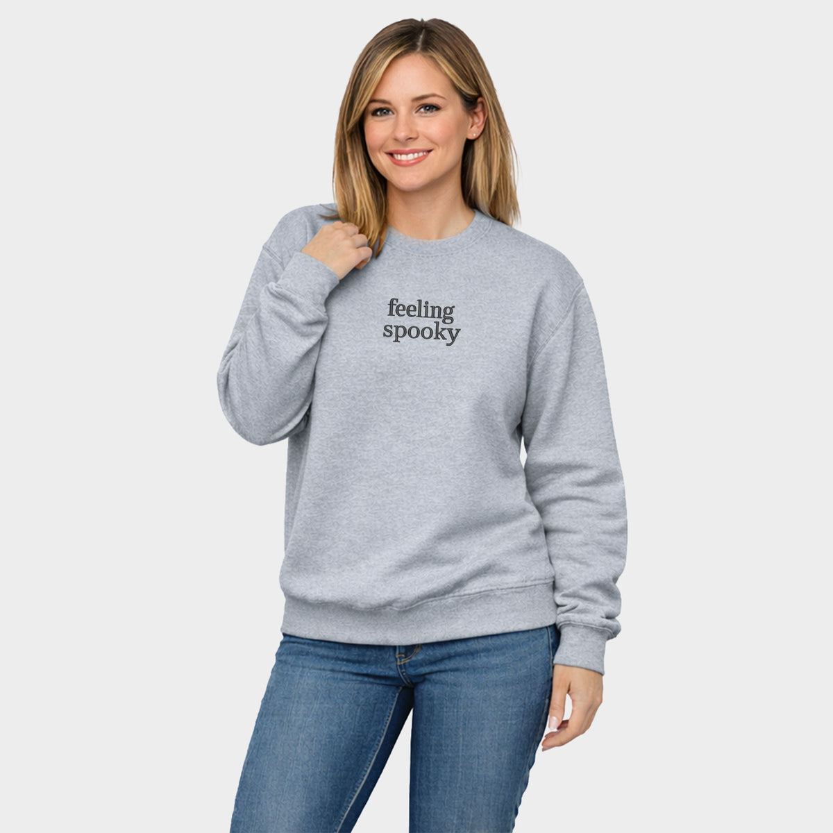 Embroidered Feeling Spooky - Women's Graphic Sweatshirt