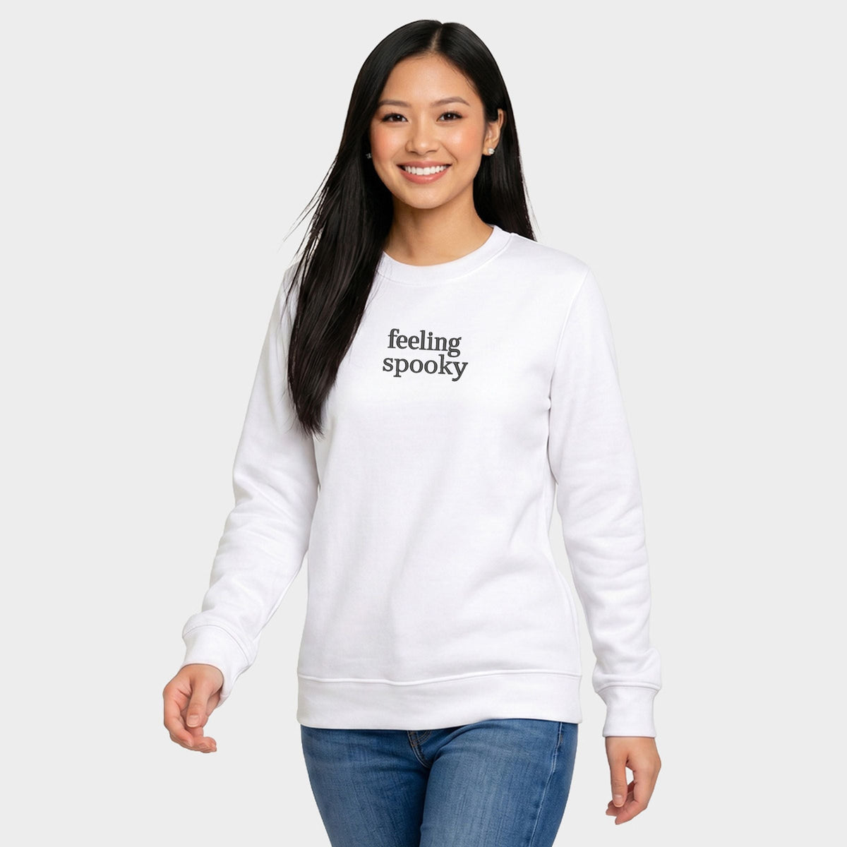 Embroidered Feeling Spooky - Women's Graphic Sweatshirt