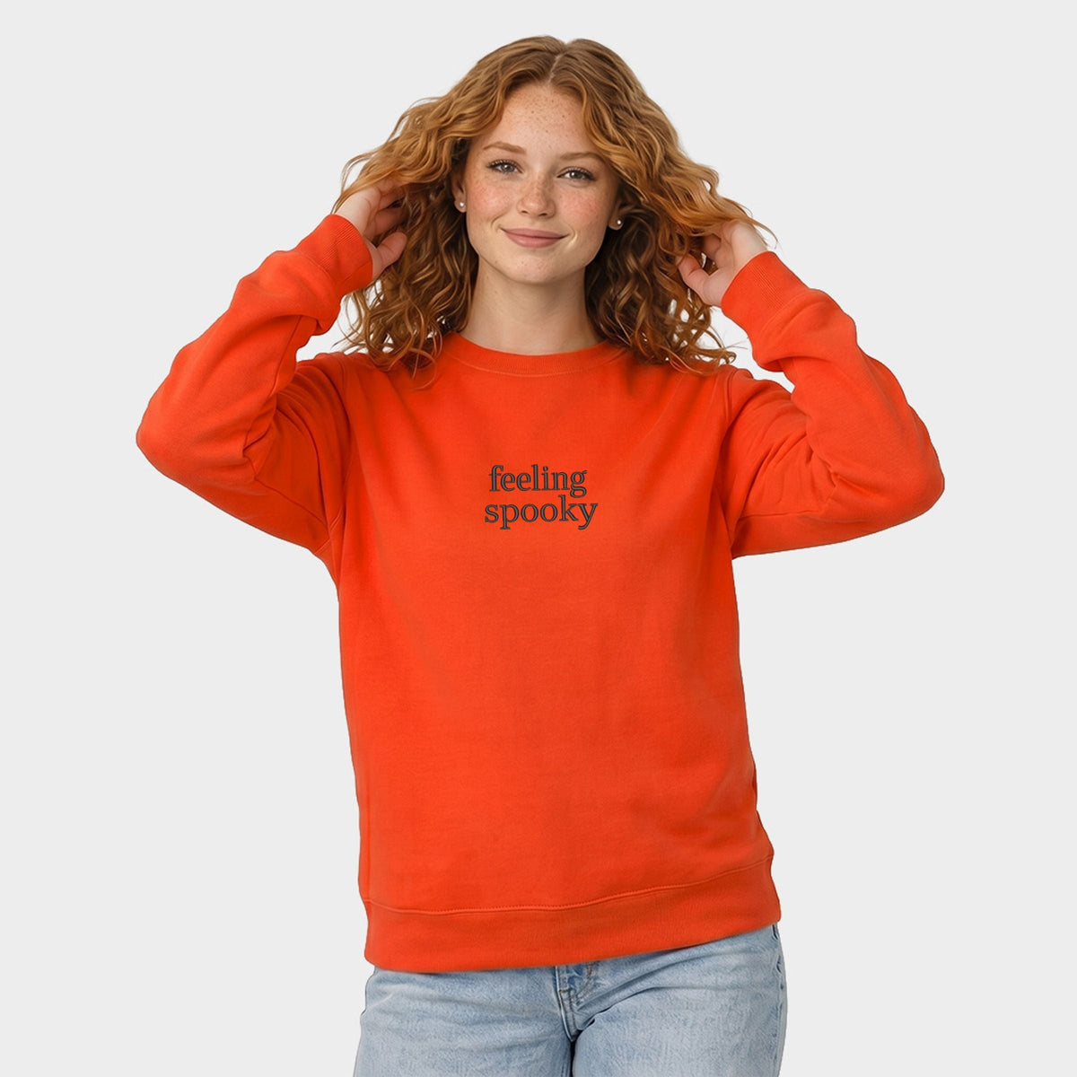 Embroidered Feeling Spooky - Women's Graphic Sweatshirt