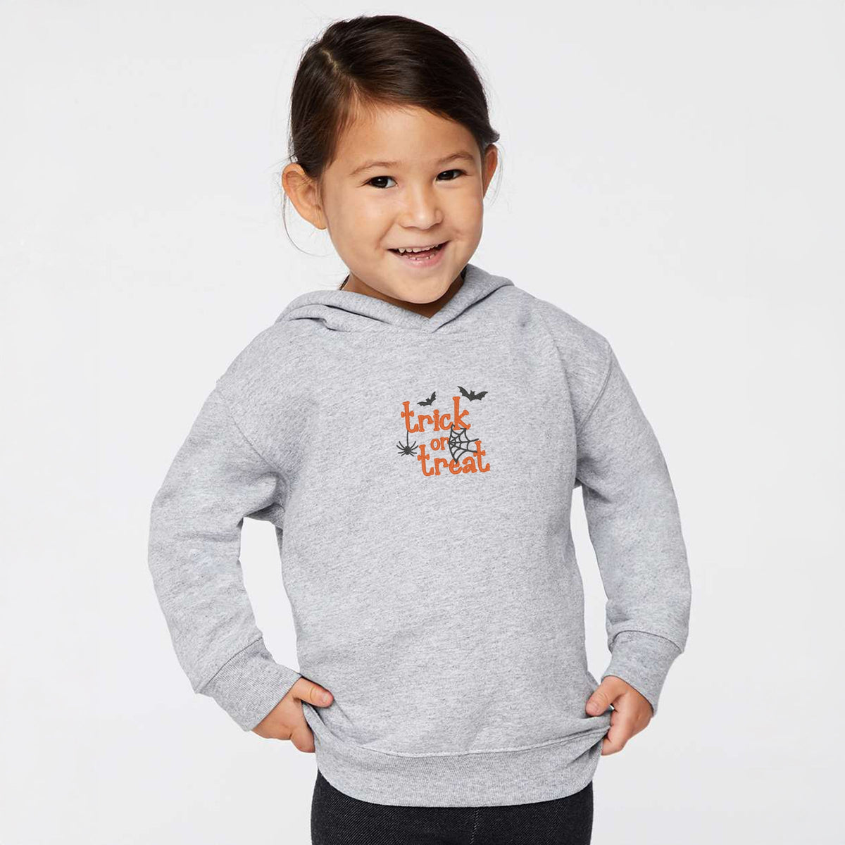 Embroidered Spiderweb Trick or Treat  - Toddler Hoodie