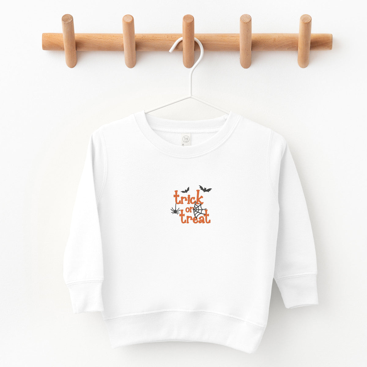 Embroidered Spiderweb Trick or Treat  - Toddler Graphic Sweatshirt