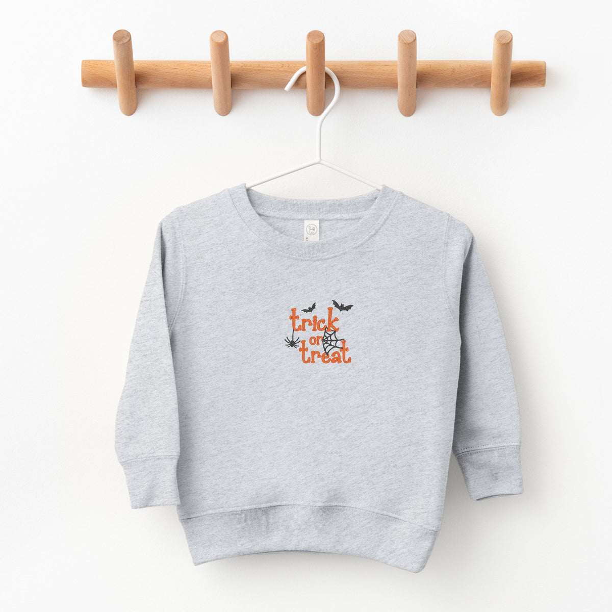 Embroidered Spiderweb Trick or Treat  - Toddler Graphic Sweatshirt