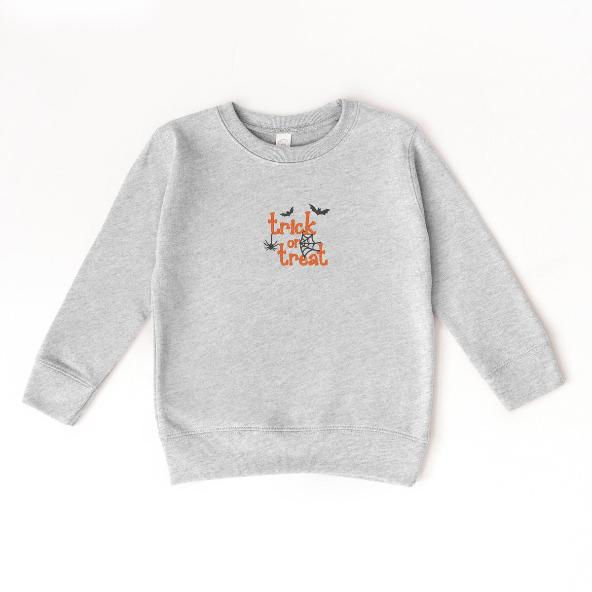 Embroidered Spiderweb Trick or Treat  - Toddler Graphic Sweatshirt