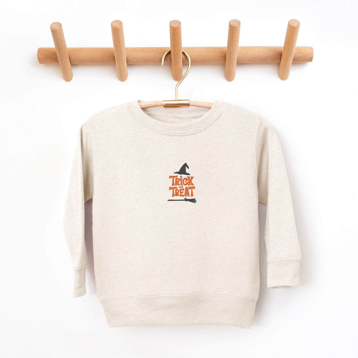 Embroidered Broom Trick or Treat - Youth Graphic Sweatshirt