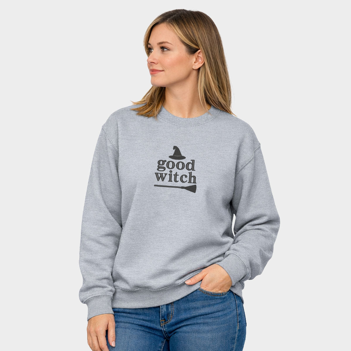 Embroidered Good Witch - Women's Graphic Sweatshirt