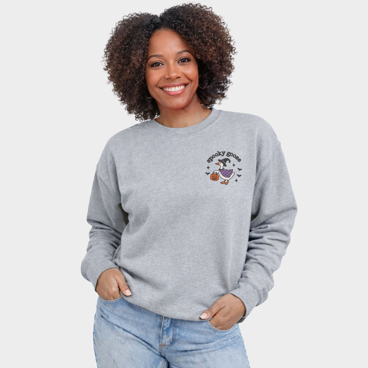 Embroidered Spooky Goose - Women's Graphic Sweatshirt
