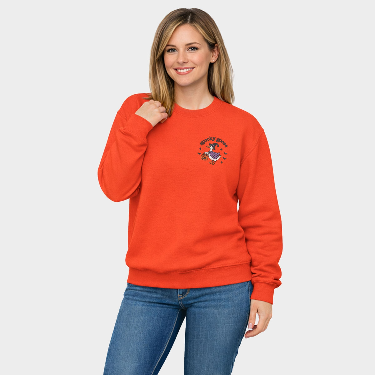 Embroidered Spooky Goose - Women's Graphic Sweatshirt