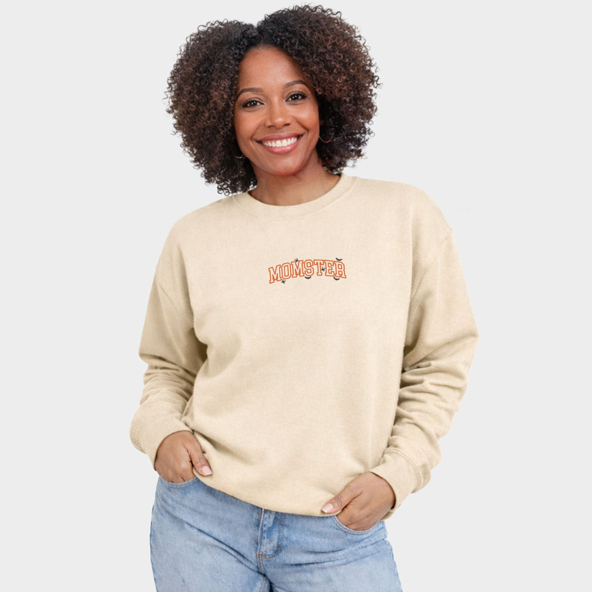 Embroidered Momster - Women's Graphic Sweatshirt
