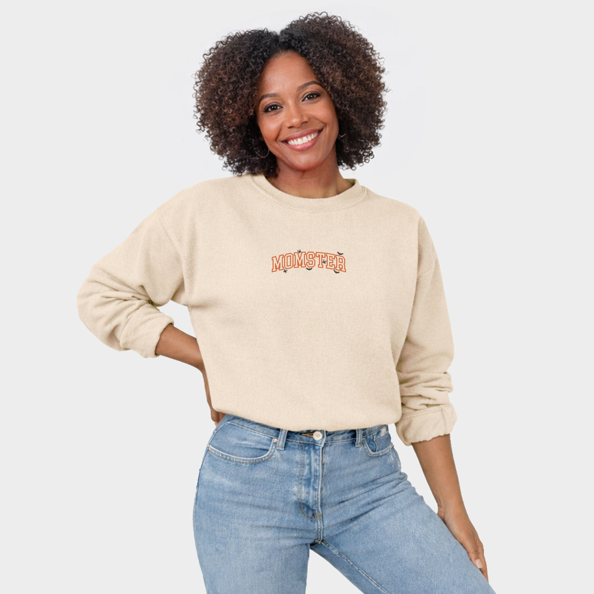 Embroidered Momster - Women's Graphic Sweatshirt