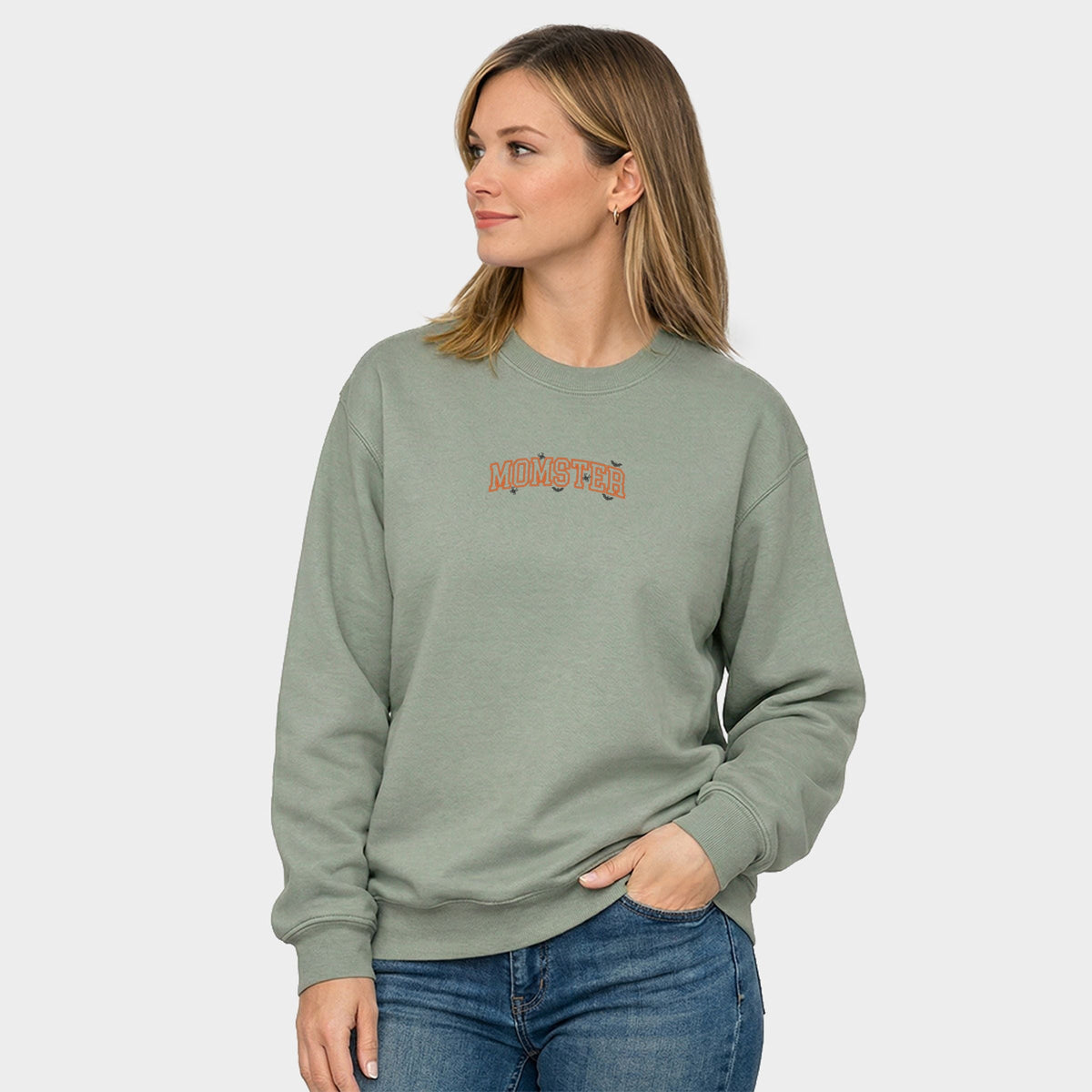 Embroidered Momster - Women's Graphic Sweatshirt