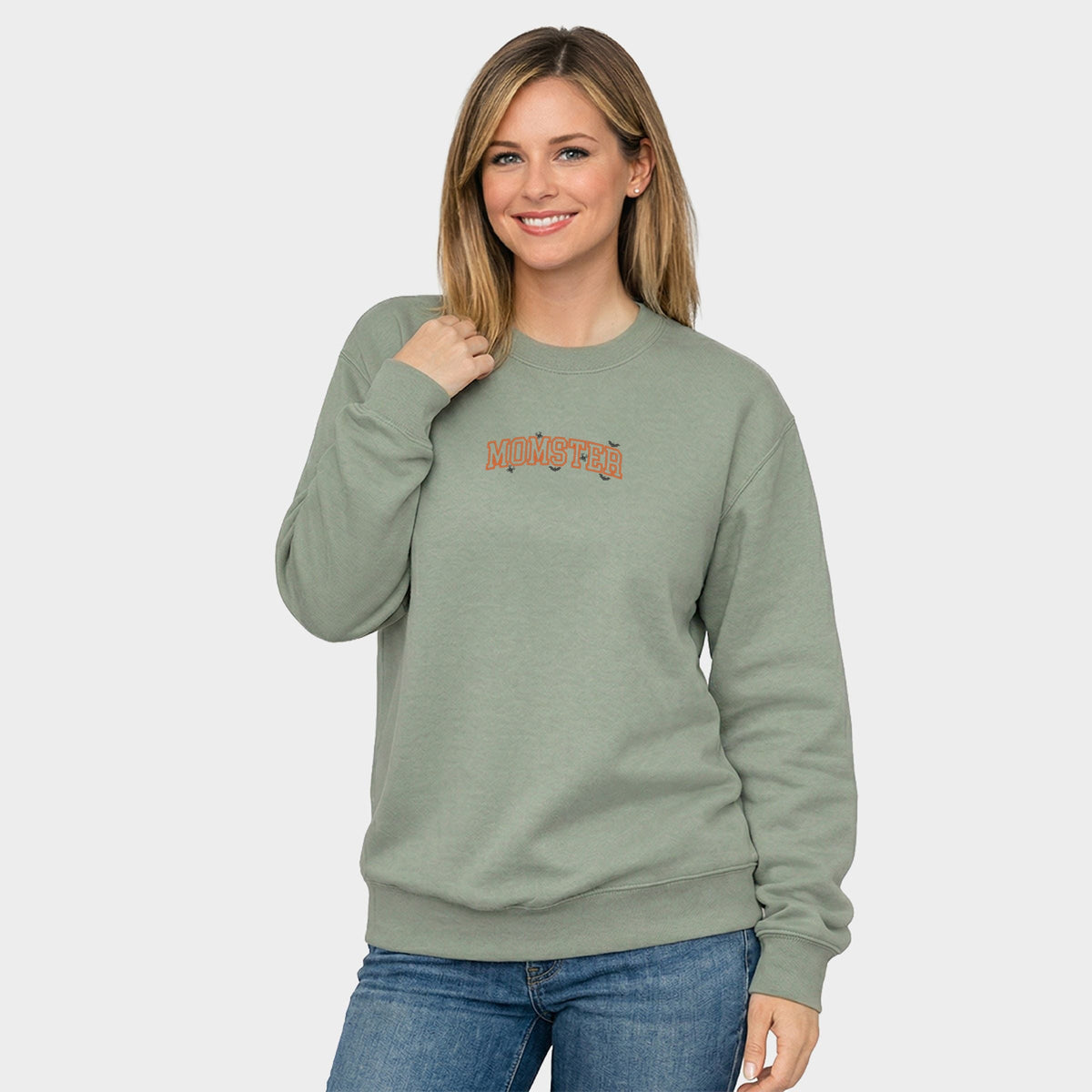Embroidered Momster - Women's Graphic Sweatshirt