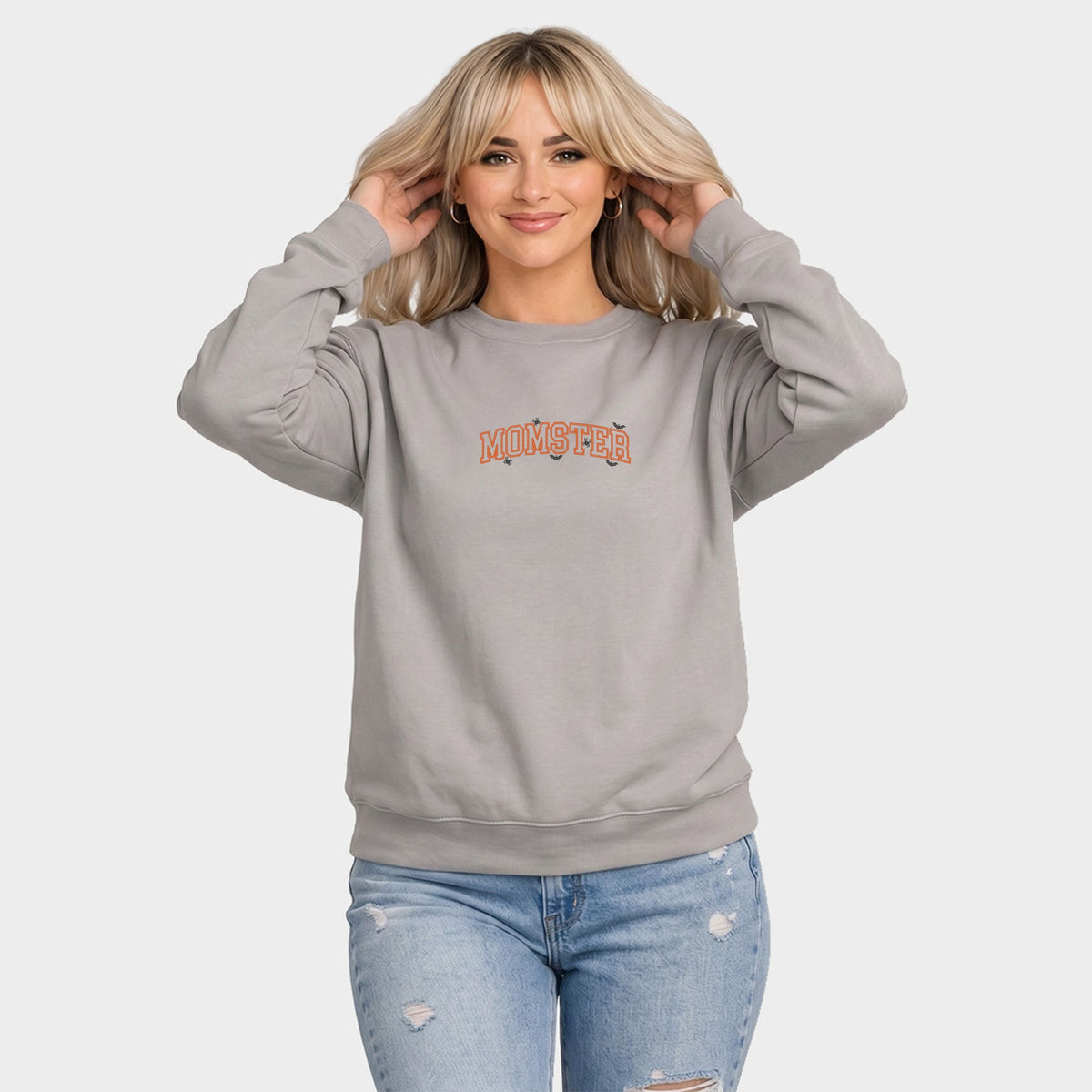 Embroidered Momster - Women's Graphic Sweatshirt