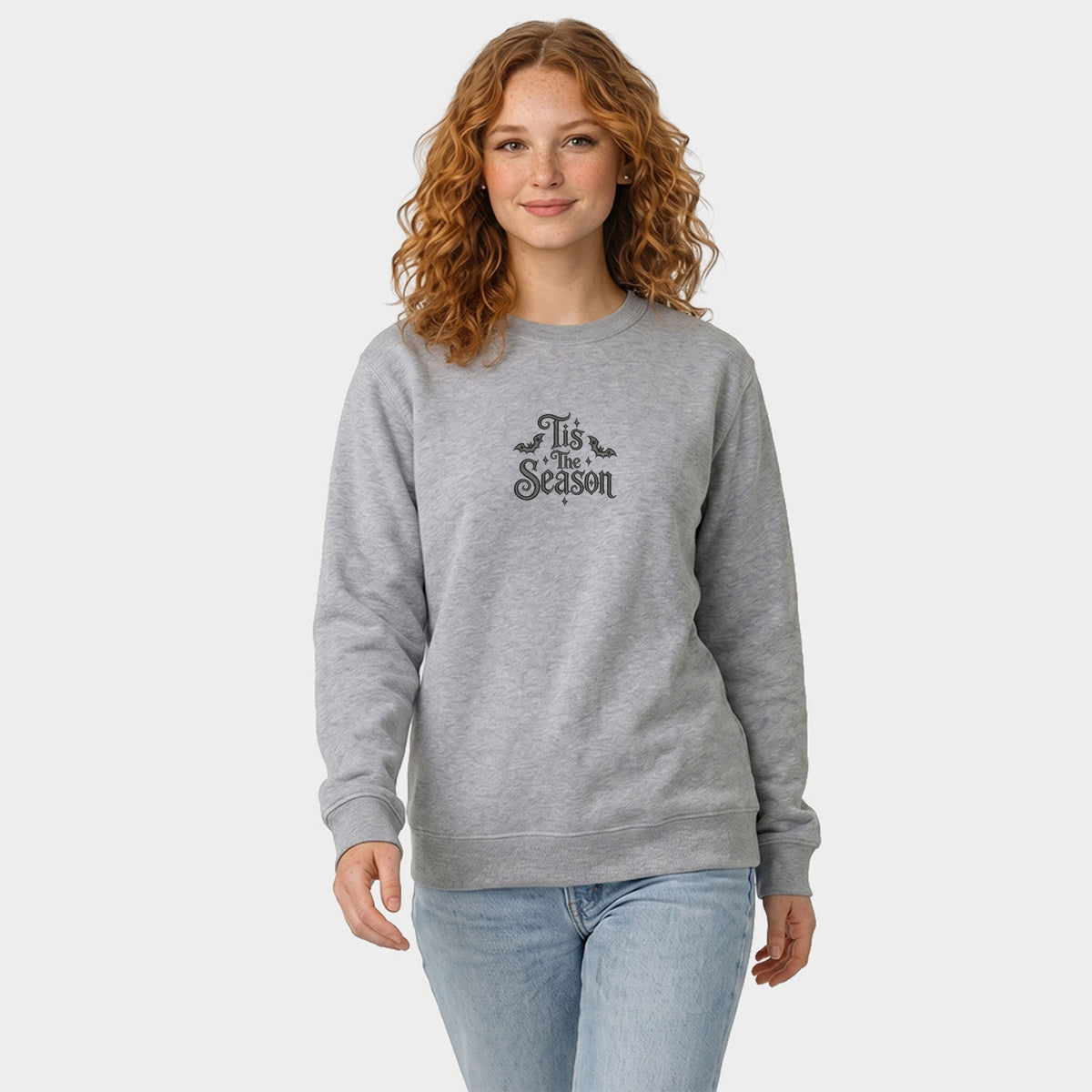 Embroidered Bats Tis The Season - Women's Graphic Sweatshirt