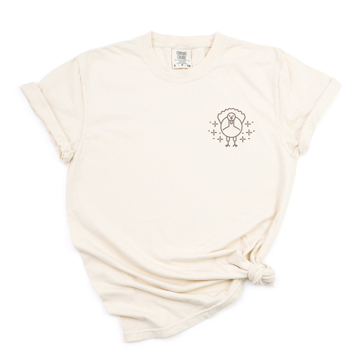 Embroidered Turkey Sparkles - Women's Garment Dyed Tee