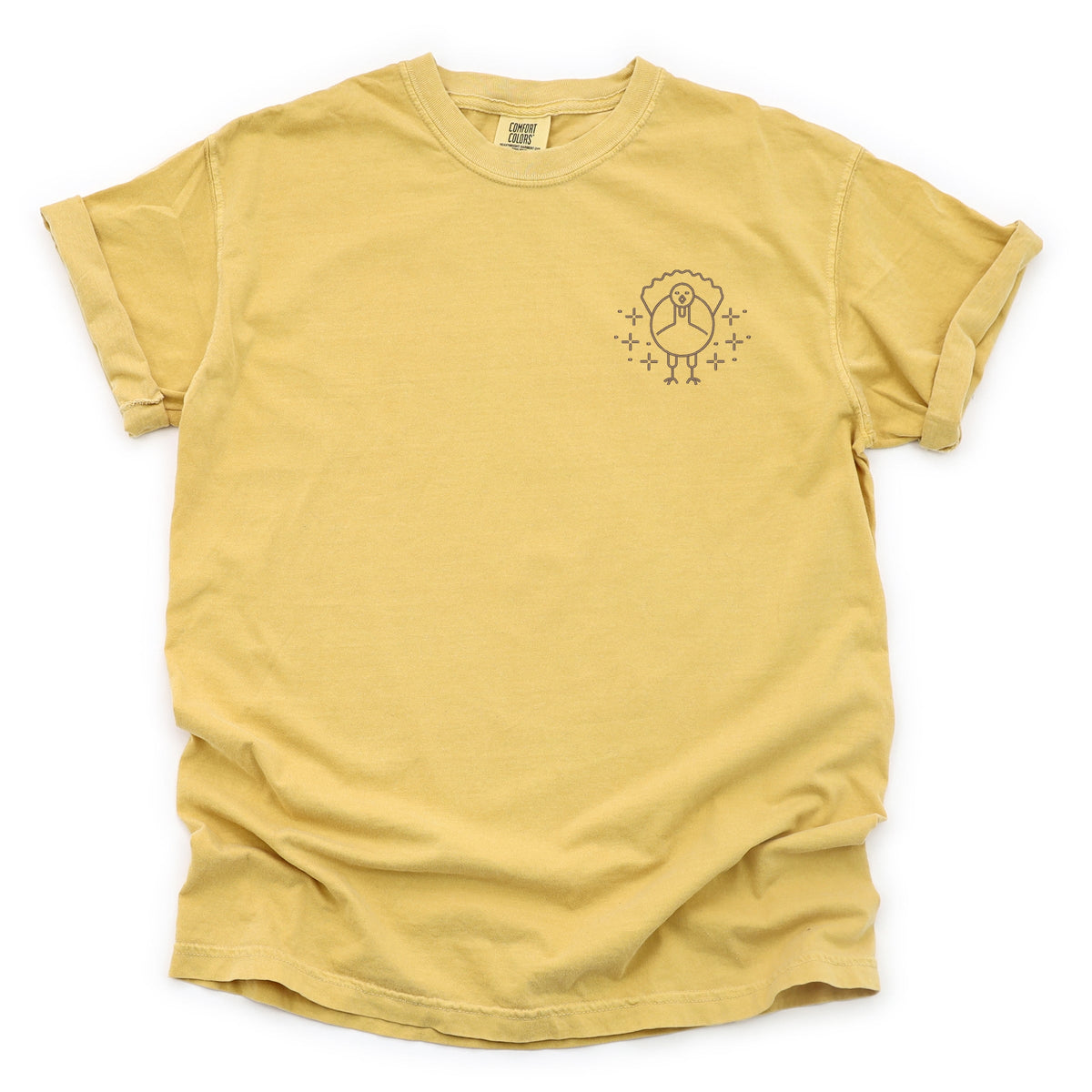Embroidered Turkey Sparkles - Women's Garment Dyed Tee