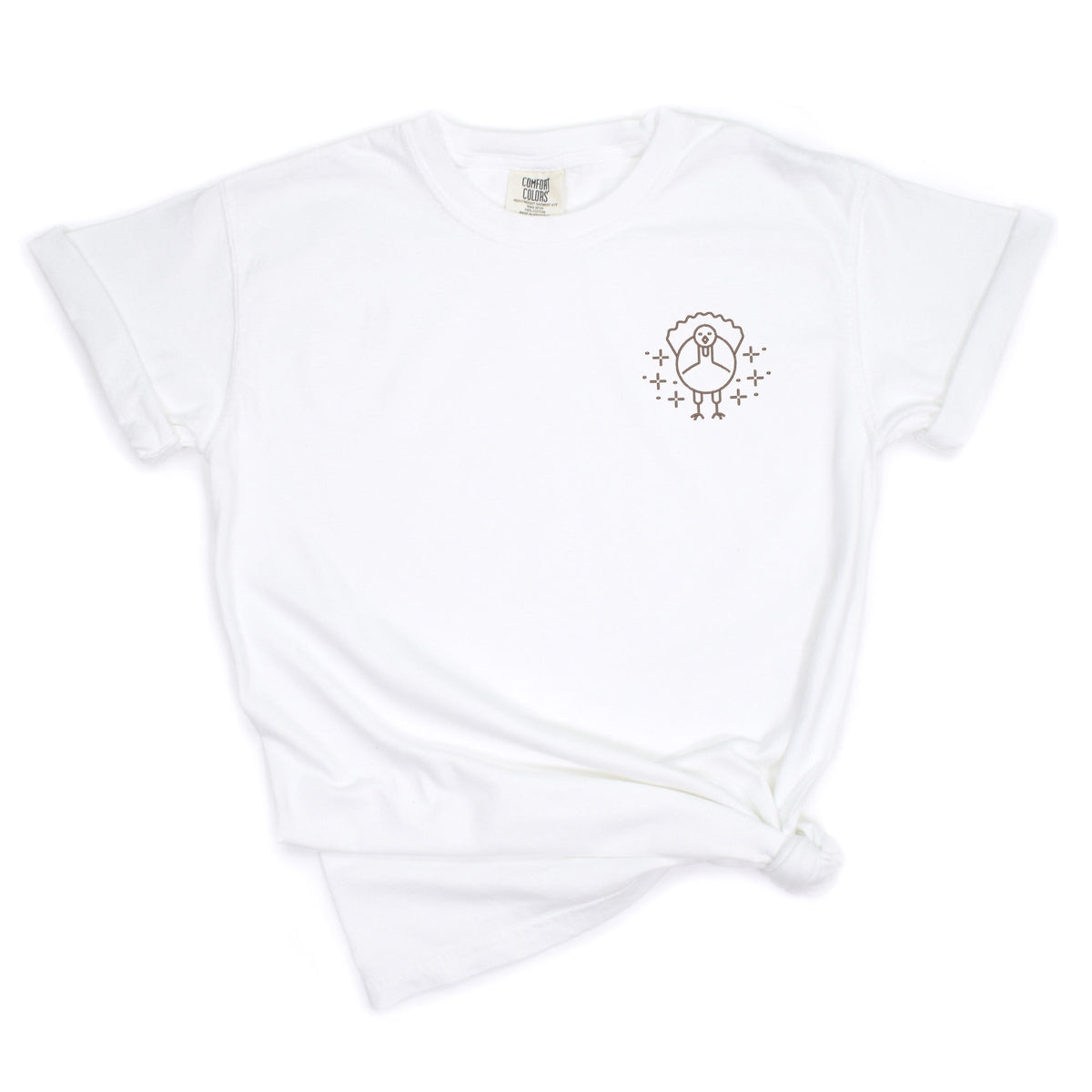 Embroidered Turkey Sparkles - Women's Garment Dyed Tee