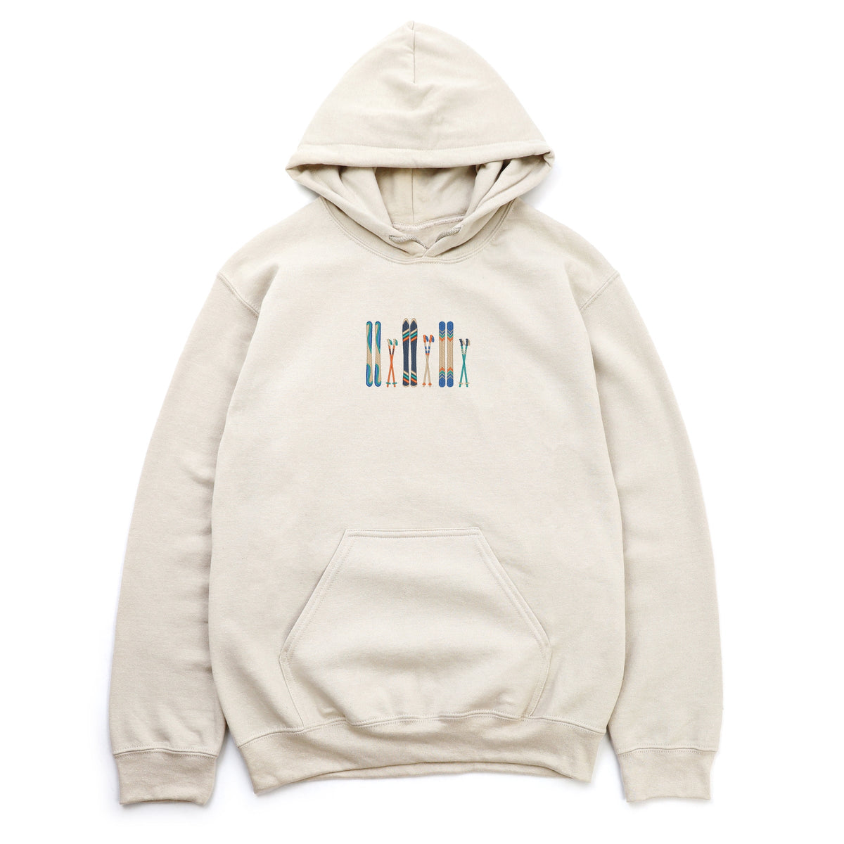 Embroidered Skis - Women's Graphic Hoodie