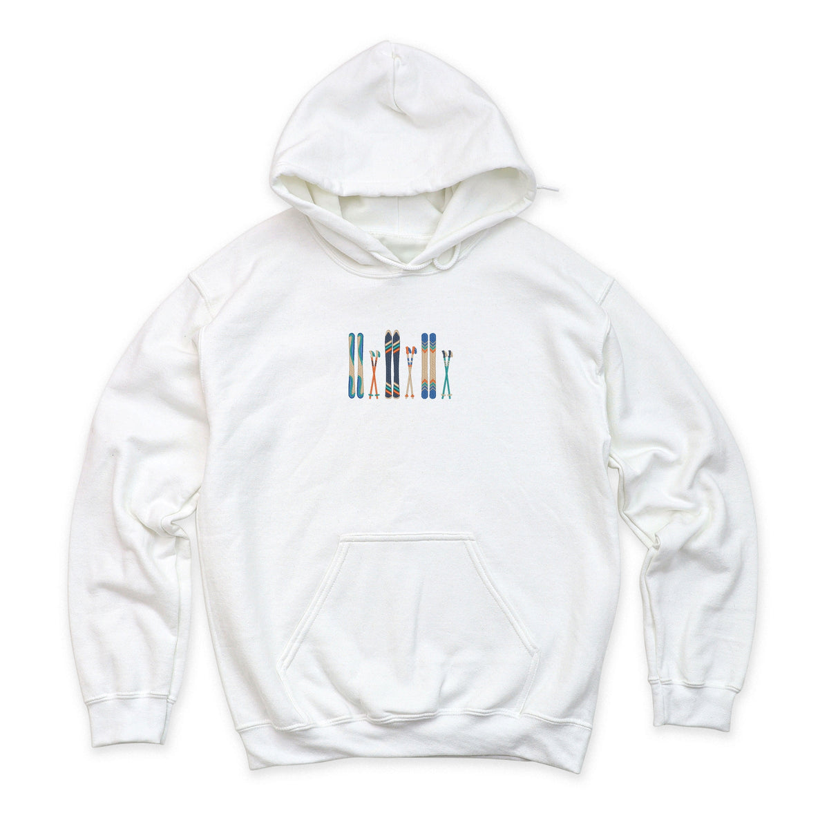 Embroidered Skis - Women's Graphic Hoodie