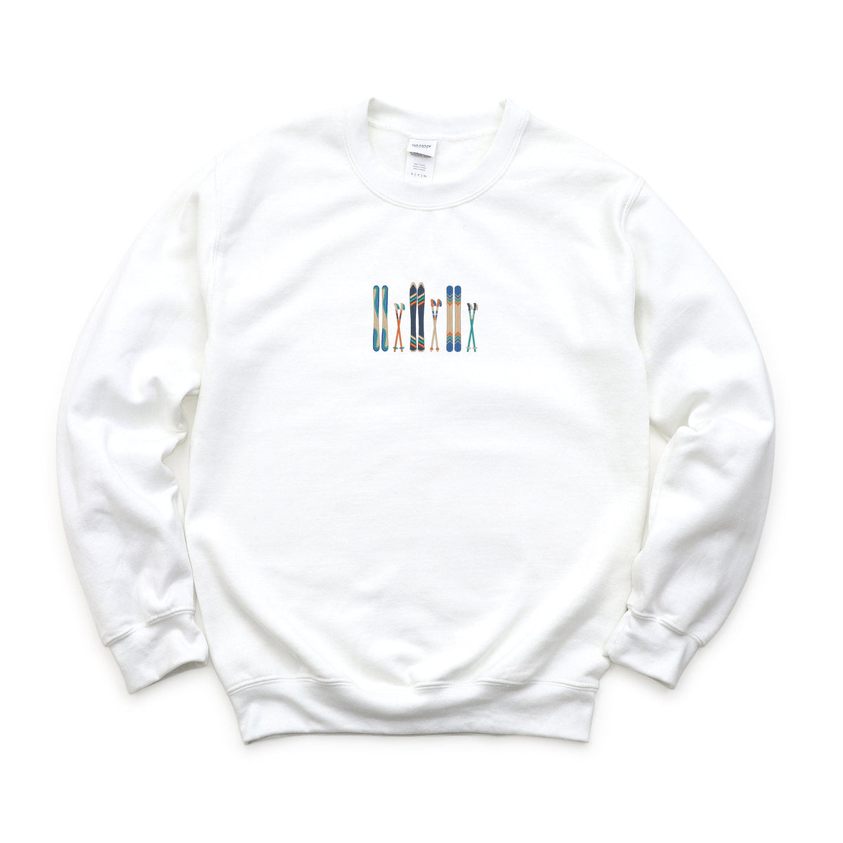 Embroidered Skis - Women's Graphic Sweatshirt