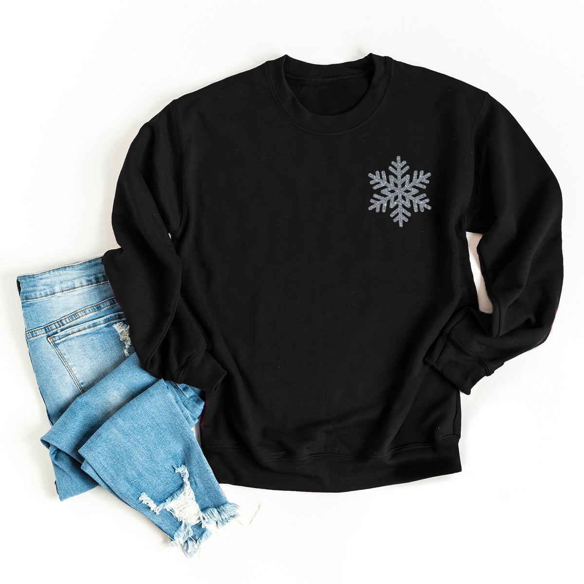 Embroidered Snowflake - Women's Graphic Sweatshirt