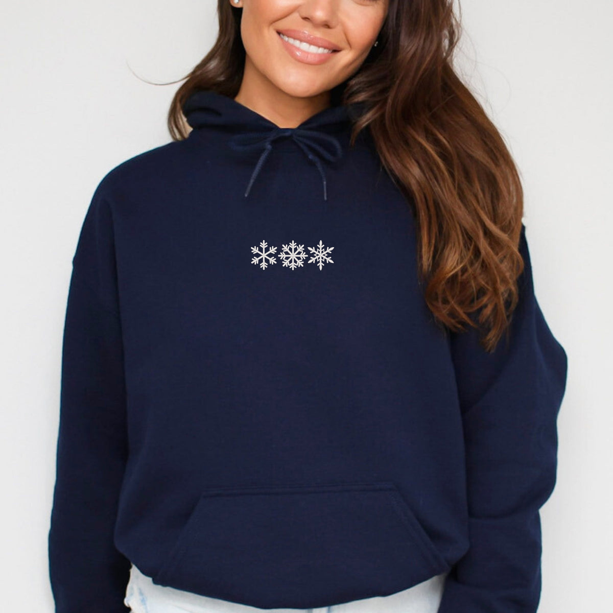 Embroidered 3 Snowflakes - Women's Graphic Hoodie