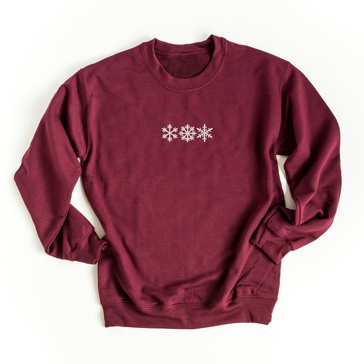 Embroidered 3 Snowflakes - Women's Graphic Sweatshirt
