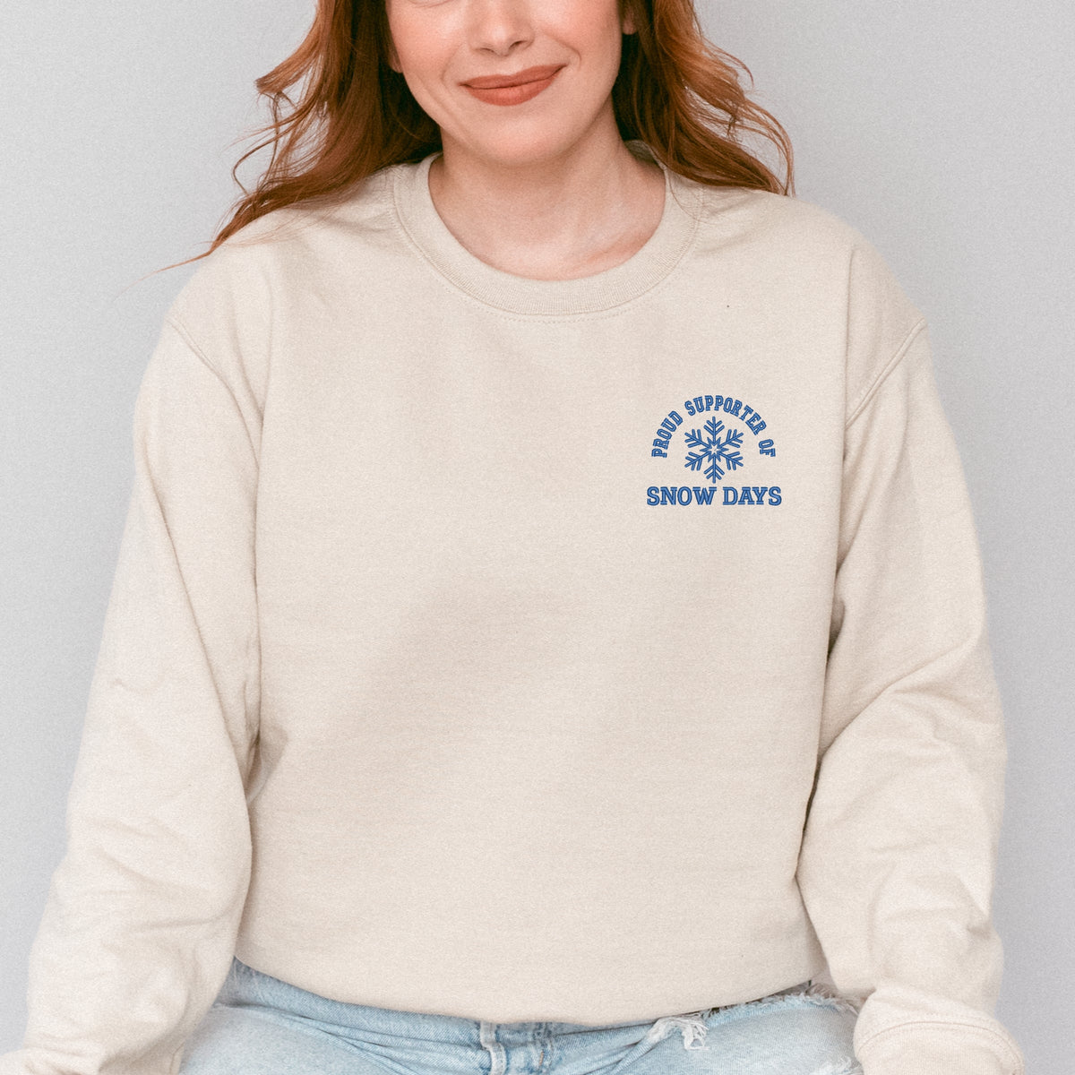 Embroidered Proud Supporter Snow Days - Women's Graphic Sweatshirt