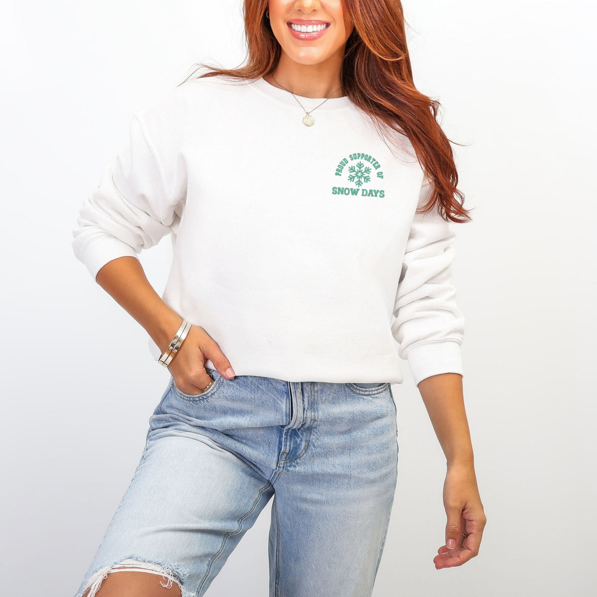 Embroidered Proud Supporter Snow Days - Women's Graphic Sweatshirt
