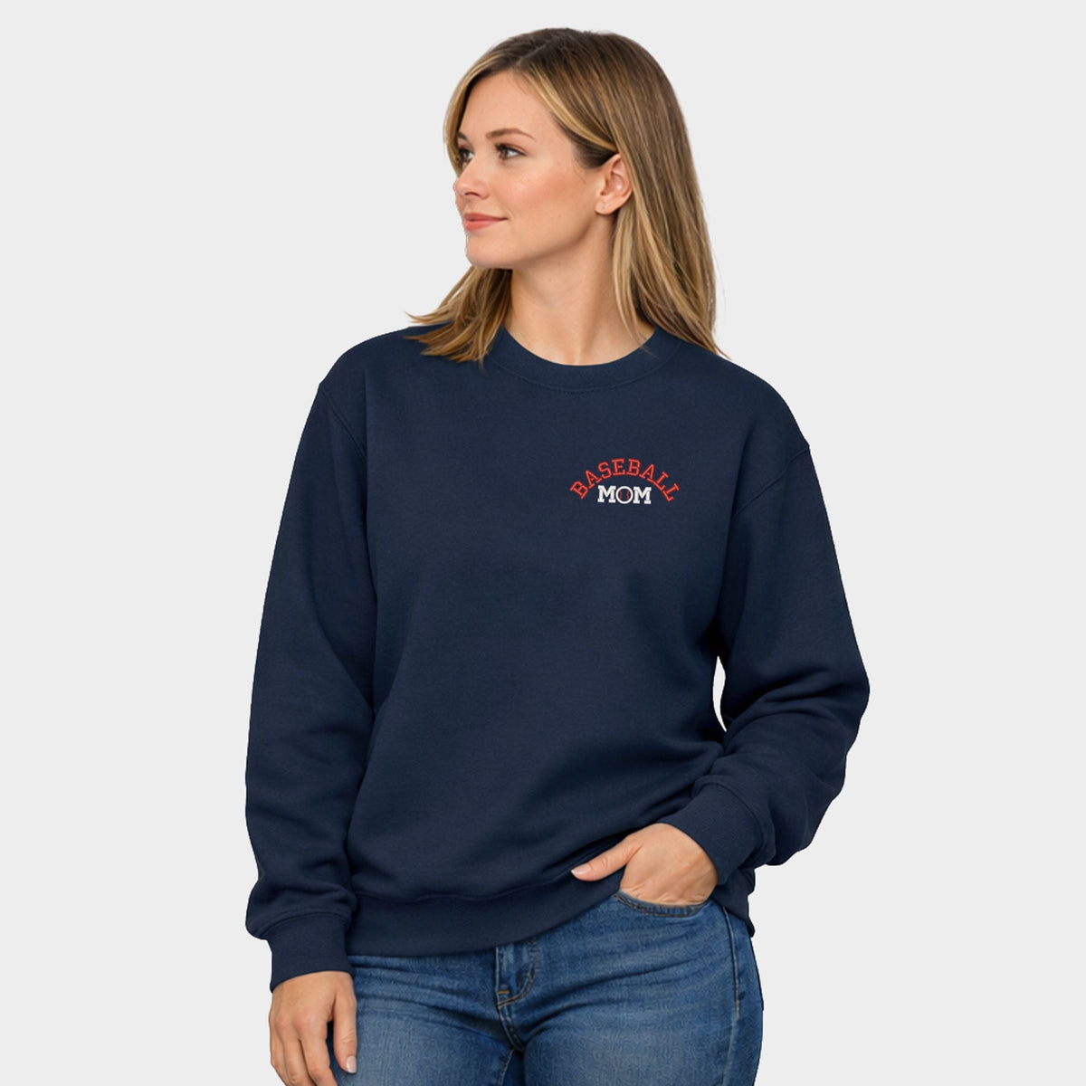 Embroidered Baseball Mom - Women's Graphic Sweatshirt