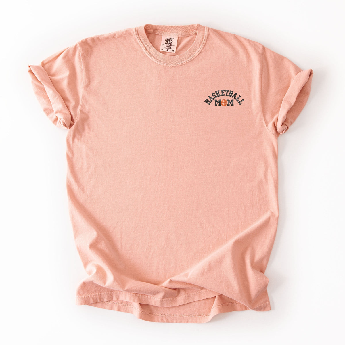 Embroidered Basketball Mom - Women's Garment Dyed Graphic T-Shirt