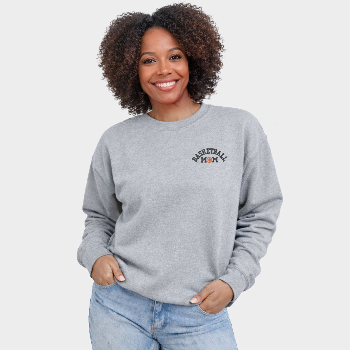 Embroidered Basketball Mom - Women's Graphic Sweatshirt