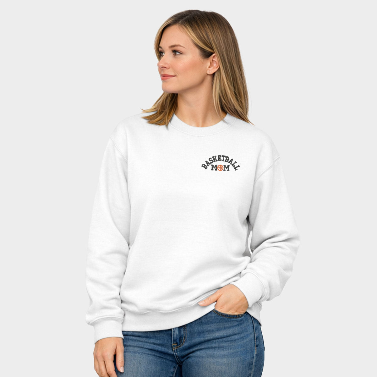 Embroidered Basketball Mom - Women's Graphic Sweatshirt