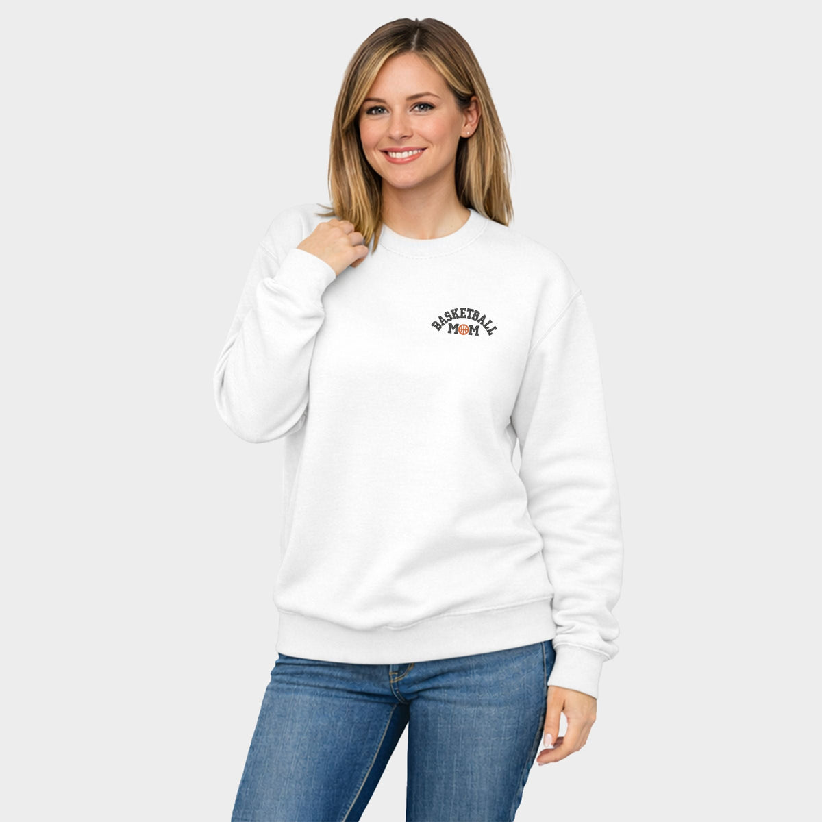 Embroidered Basketball Mom - Women's Graphic Sweatshirt