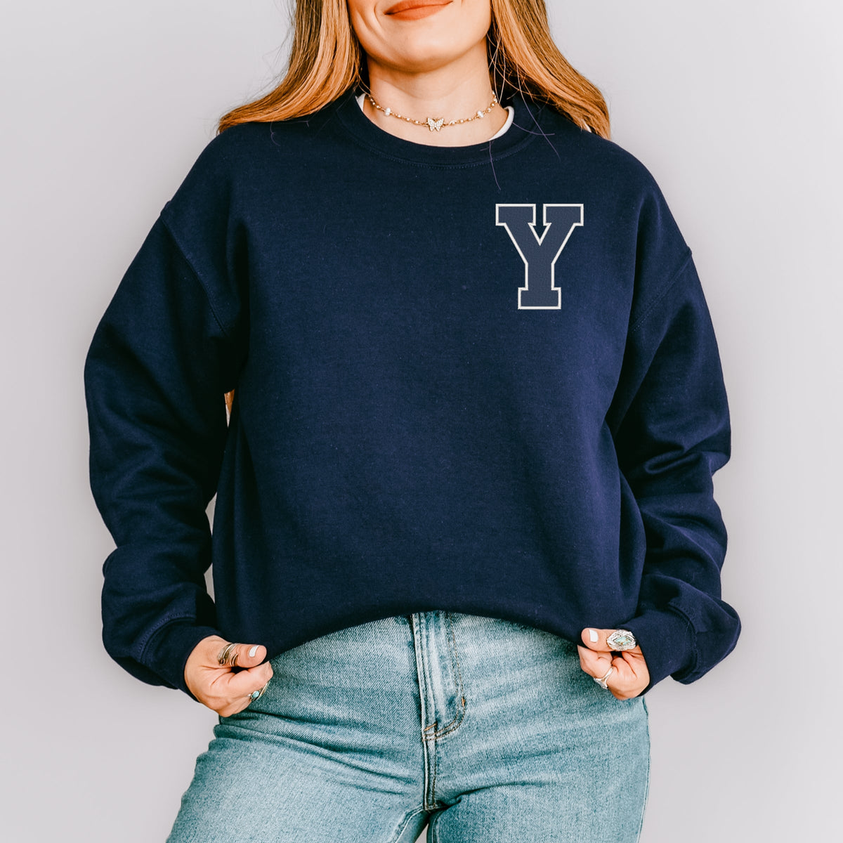 Licensed Embroidered BYU Varsity Y - Women's Graphic Sweatshirt