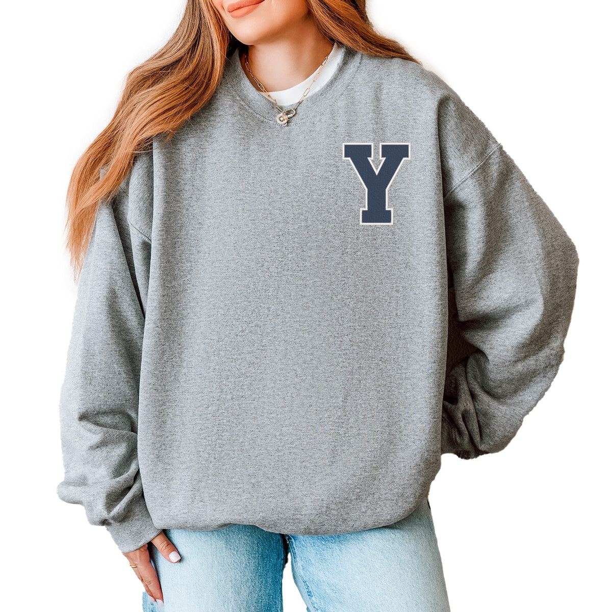 Licensed Embroidered BYU Varsity Y - Women's Graphic Sweatshirt