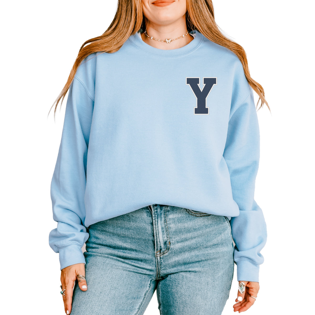 Licensed Embroidered BYU Varsity Y - Women's Graphic Sweatshirt