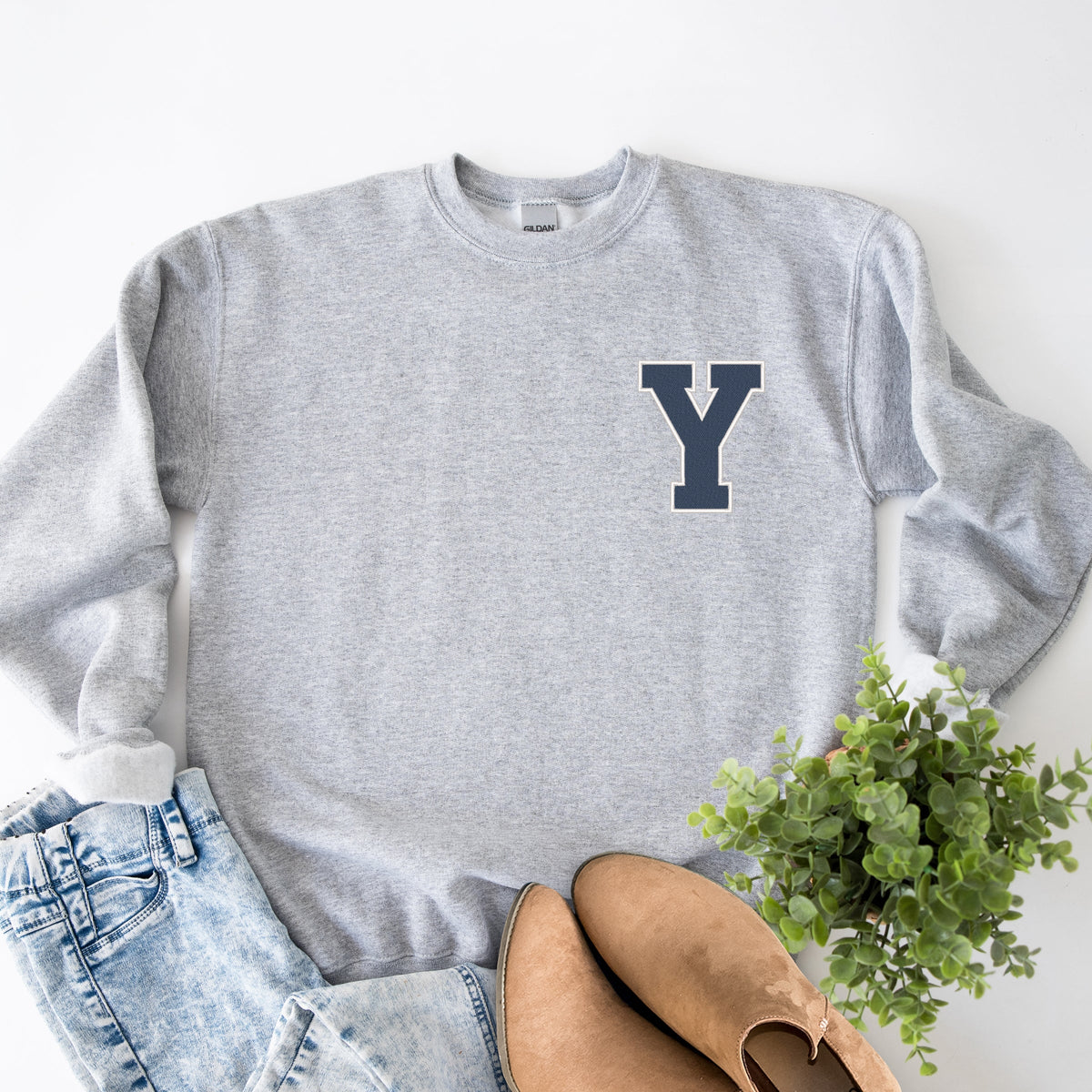 Licensed Embroidered BYU Varsity Y - Women's Graphic Sweatshirt
