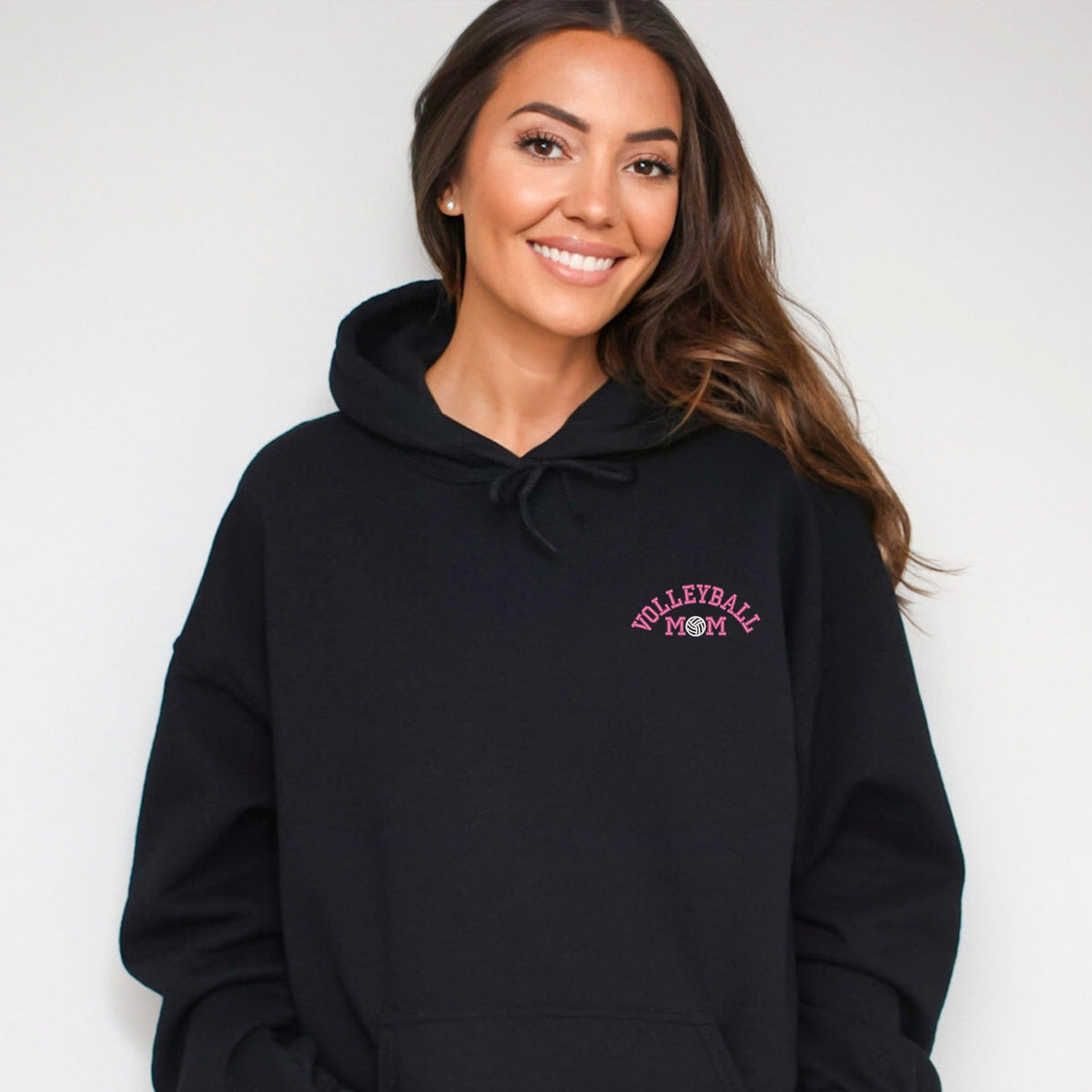 Embroidered Volleyball Mom - Women's Graphic Hoodie