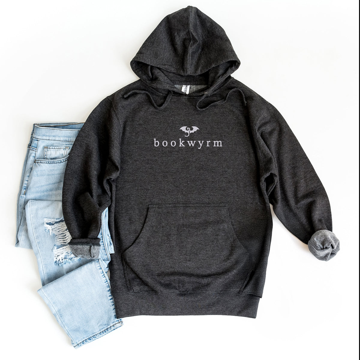 Embroidered Bookwyrm - Women's Graphic Hoodie