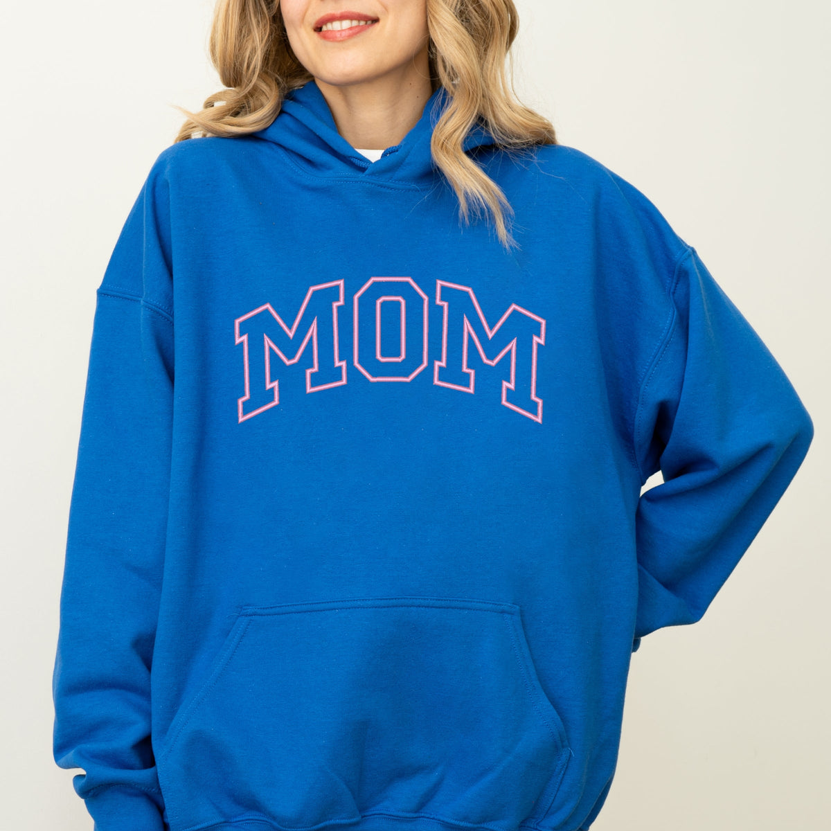 Embroidered Mom Varsity Outline - Women's Graphic Hoodie