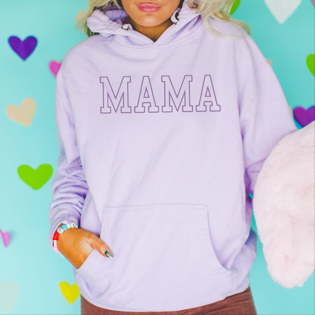 Embroidered Thin Mama Outline - Women's Graphic Hoodie