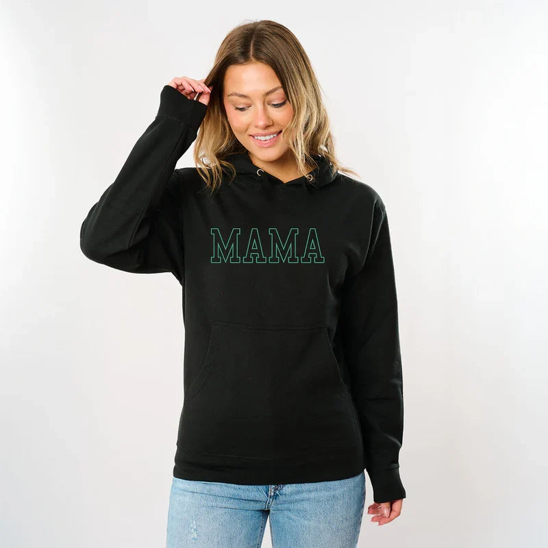 Embroidered Thin Mama Outline - Women's Graphic Hoodie