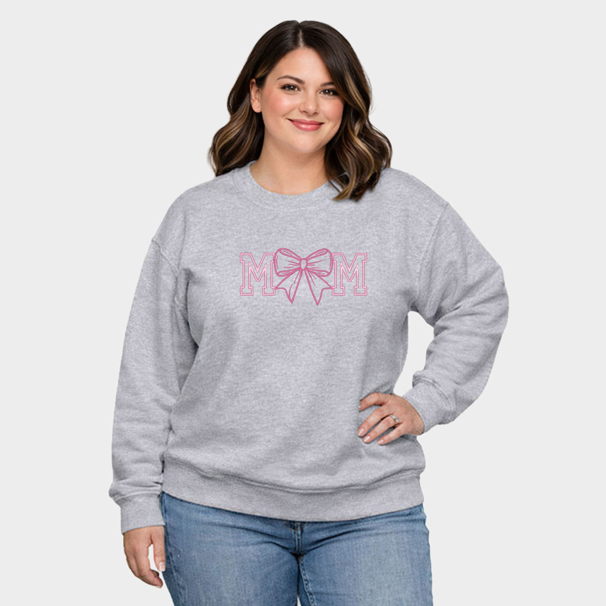 Coquette Bow Mom -  Women's Plus Sized Graphic Sweatshirt