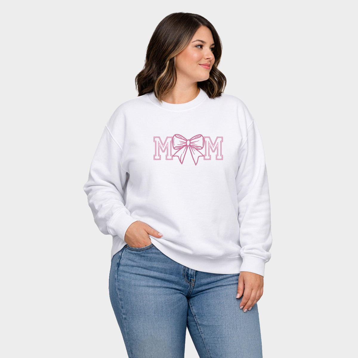 Coquette Bow Mom -  Women's Plus Sized Graphic Sweatshirt