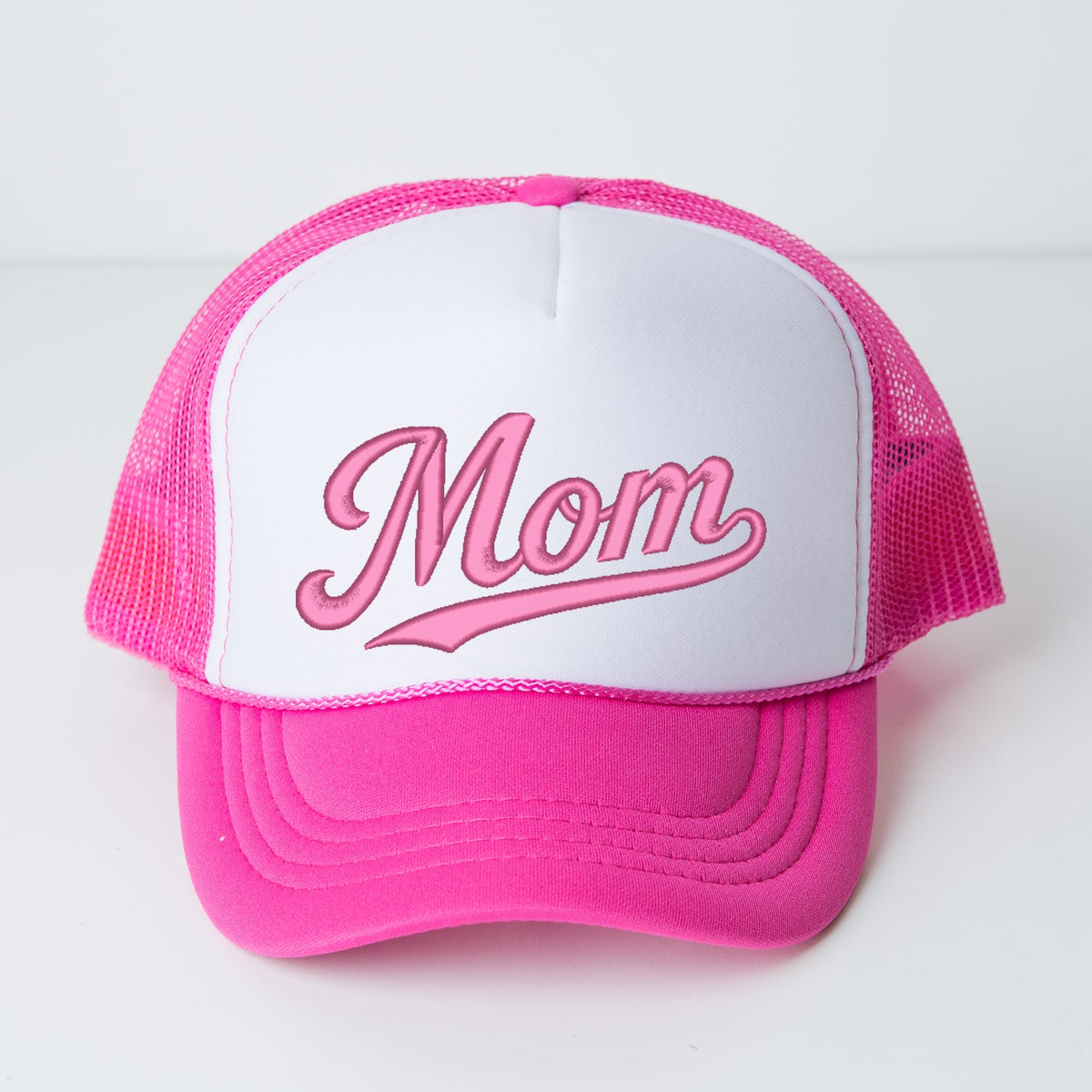 Embroidered Mom Retro - Women's Graphic Foam Trucker Hat