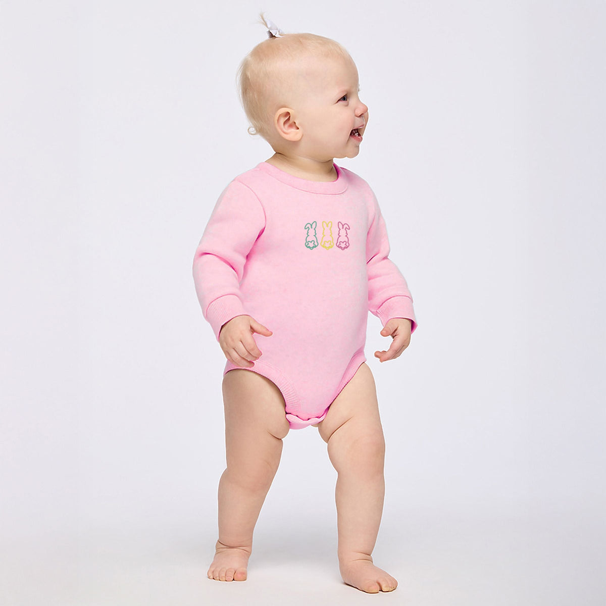Embroidered Easter Bunny Outline - Infant Fleece BodySuit