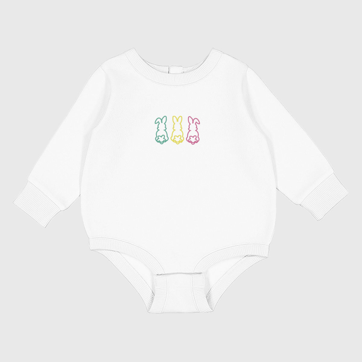 Embroidered Easter Bunny Outline - Infant Fleece BodySuit