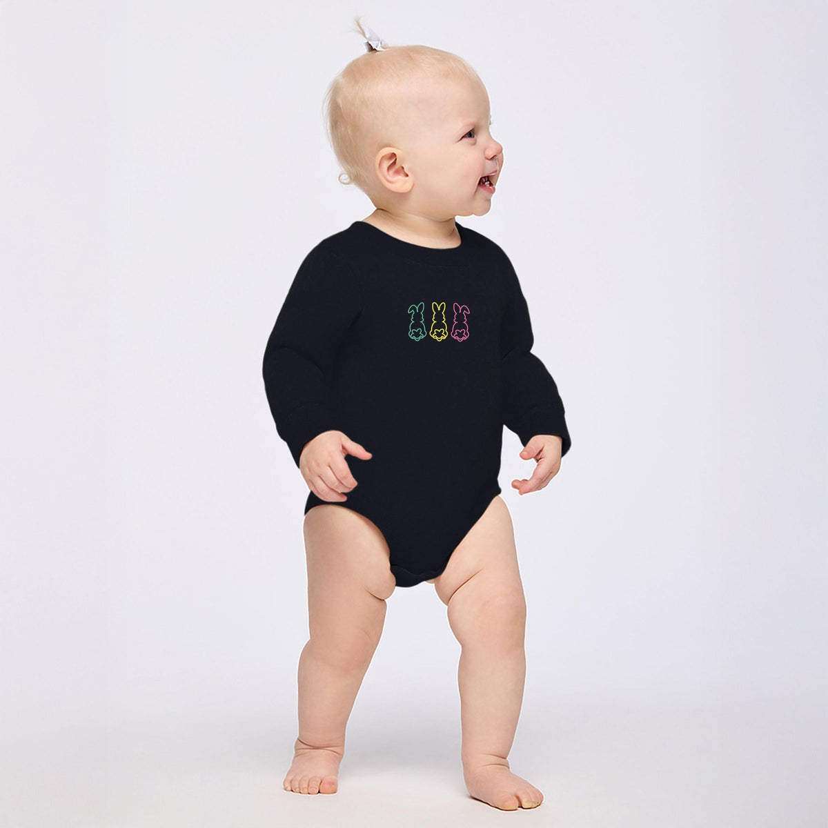 Embroidered Easter Bunny Outline - Infant Fleece BodySuit