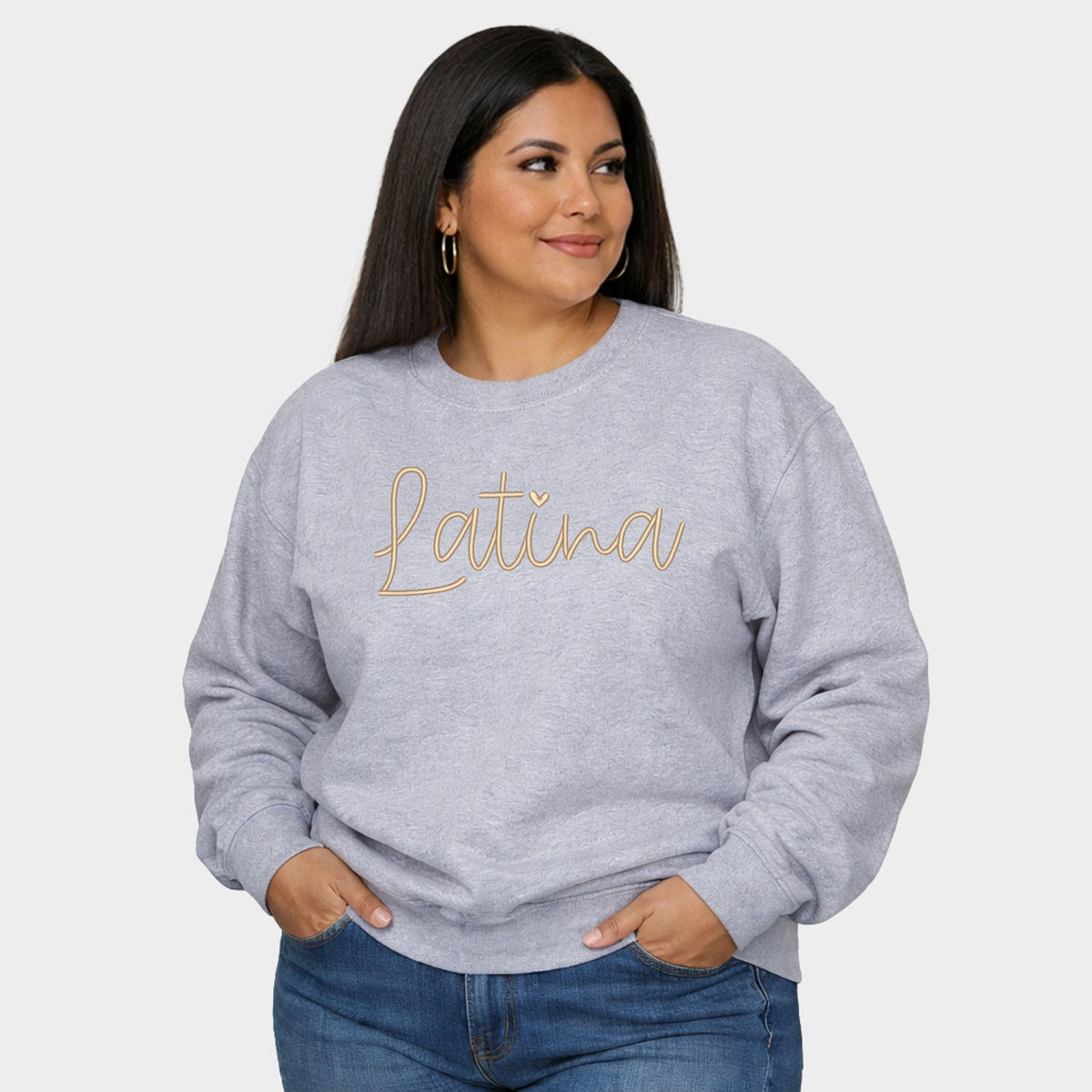 Embroidered Latina Cursive - Women's Plus Sized Graphic Sweatshirt